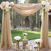 Wedding Arch Drape Chiffon Curtain Drapery Solid Color Tulle Drapery Draping Decoration for Weddings Ceremony Reception Banquets