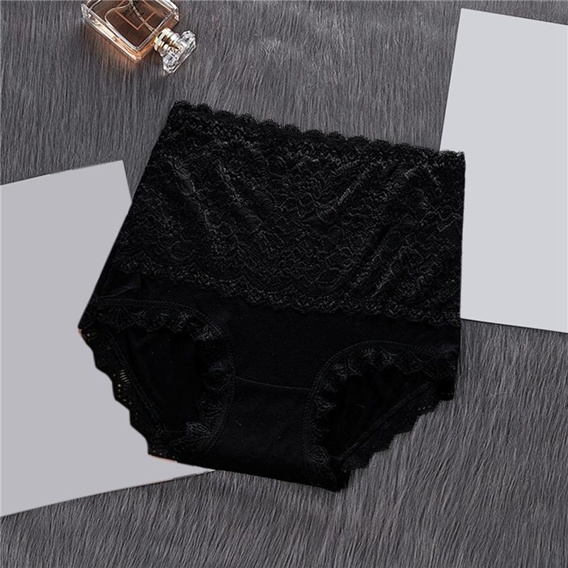 Кружевное нижнее белье больших размеров, женские трусы, женские однотонные трусы, мягкое хлопковое повседневное нижнее белье, трусики с высокой талией