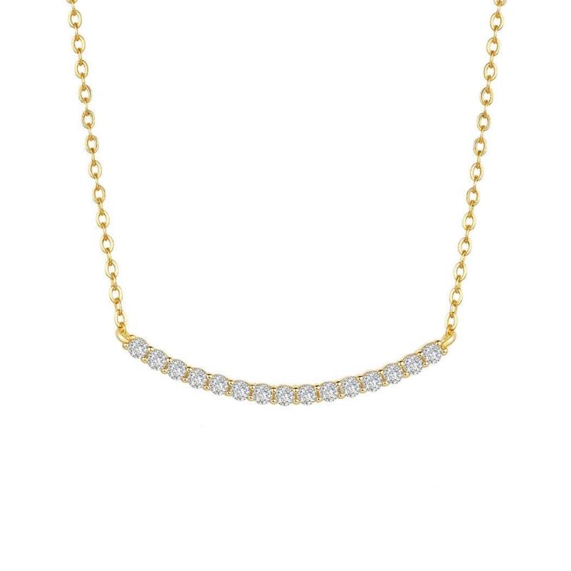 Girl Friend Valentine's Day Gold Wife Birthday Moissanite Diamond Women Thanksgiving Smile Necklaces Christmas Gift