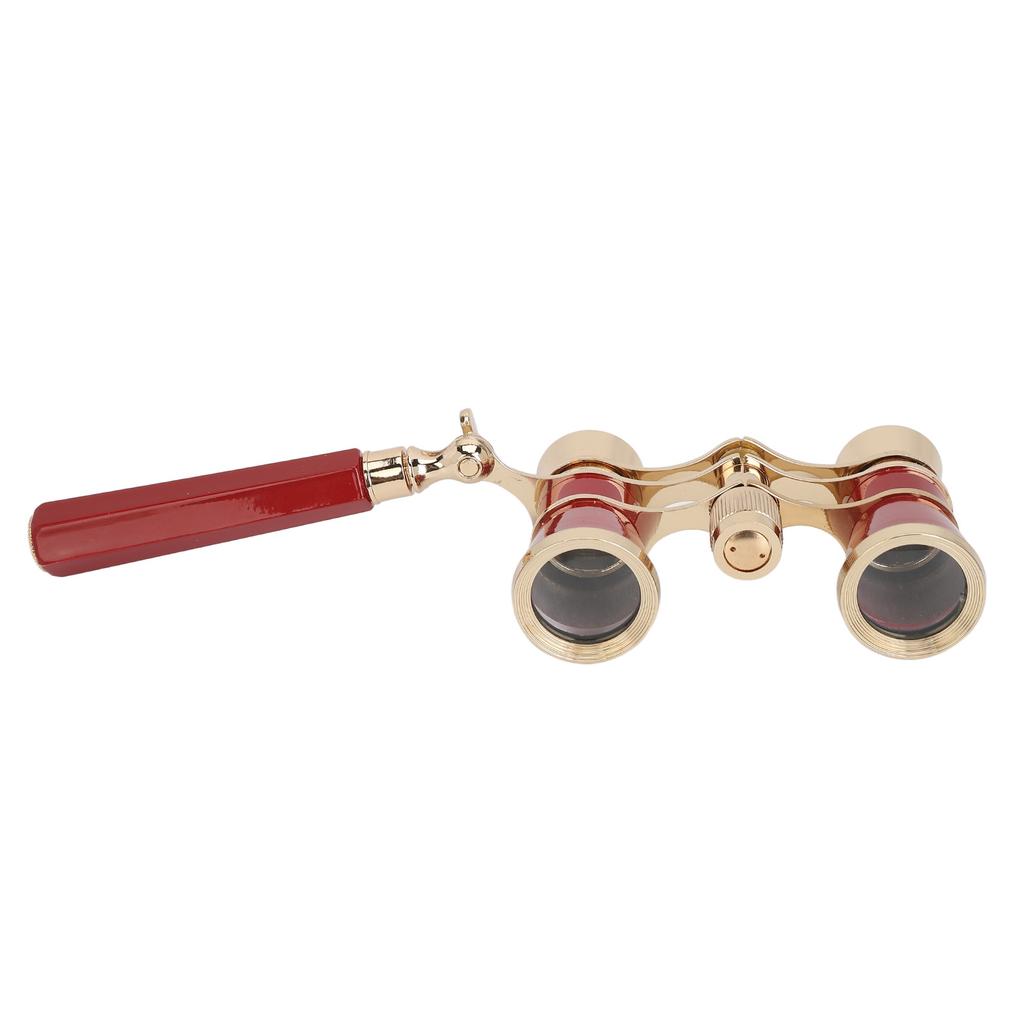 Opera Glasses Binoculars with Handle 3X25 Metal Portable Theater Glasses for Watching Drama Stage Play Art Performance