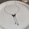 Super Exquisite~ Black Butterfly Necklace Women's Ins Premium Design Clavicle Chain Temperament Versatile Accessories
