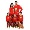 Christmas Family Matching Pajamas Set, Mother Child Baby Cartoon Print Pajamas Home Clothes Set