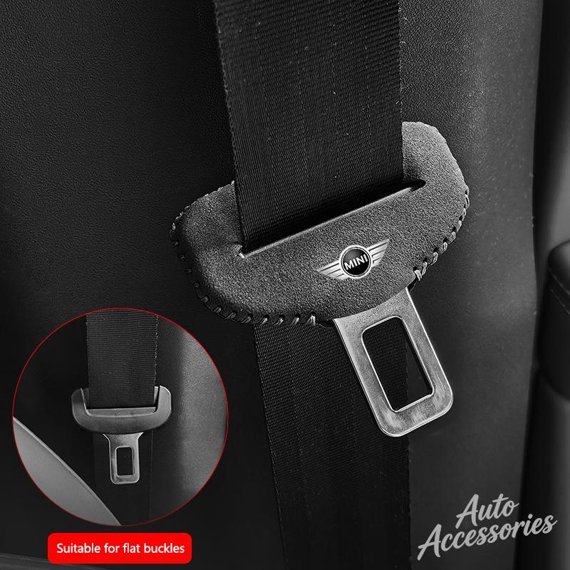 Car Seat Safety Belt Lock Buckle Protection Cover Suede Accessories For BMW MINI Cooper One S Countryman Clubman JCW R50 R55 R56 G4