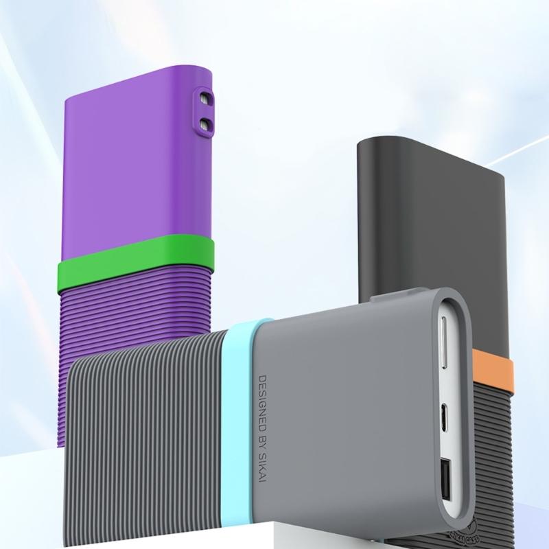 Универсальный Защитный Чехол для Power Bank 100W с Быстрой Зарядкой Гибкий Силиконовый Материал Нескользящий Захват Безопасность