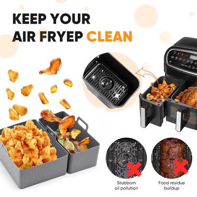 Набор из 2 предметов, силиконовый коврик для фритюрницы, форма для выпечки в аэрофритюрнице, многоразовая подставка для противня в духовке, антипригарные подкладки для корзин, кастрюль, кухонный инструмент