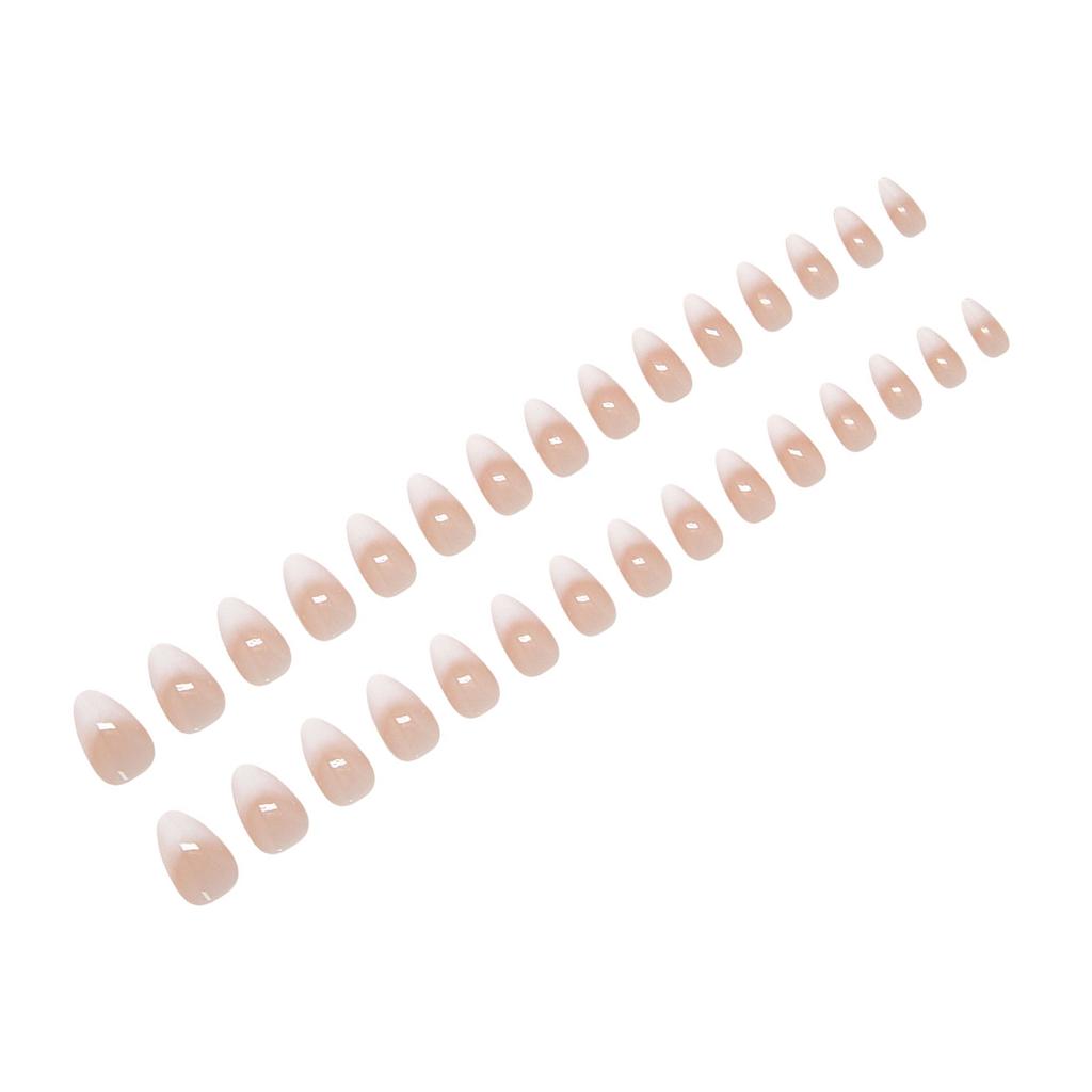French Almond False Nails White Gradient 30 Pieces Press On Nails for Weddings Parties