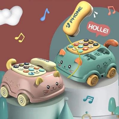 Детский музыкальный телефон Монтессори, игрушка с рисунком кота, телефон, развивающие игрушки для мальчиков и девочек, подарок на день рождения для малышей