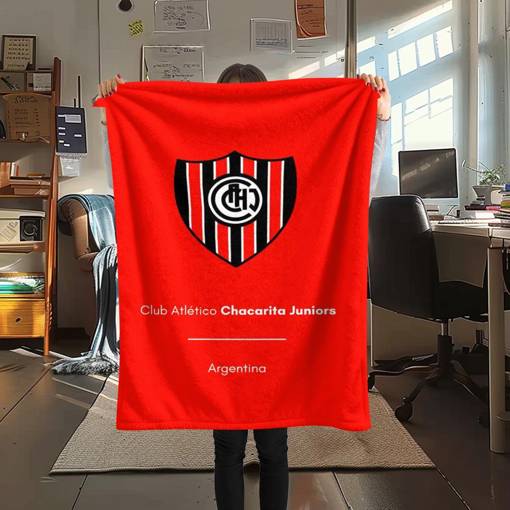 1Pc Chacarita Juniors Print Flannel Blanket High Quality Warm Comfortable Cover for All Seasons Perfect for Gifts Home Decor