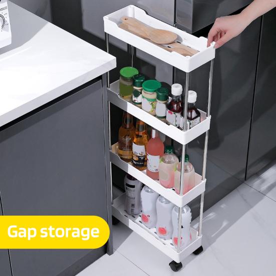 Тележка для хранения на колесиках с блокируемыми колесами, большой вместимостью, многоуровневая конструкция