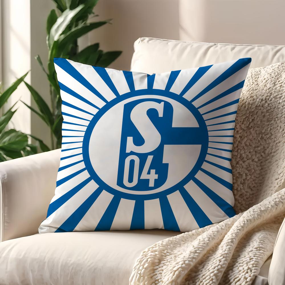 Football  S-Schalke 04 History cushion cover Pillow Sofa Printing Decoration Room Home Office Coffee Shop Car Nordic Simplicity