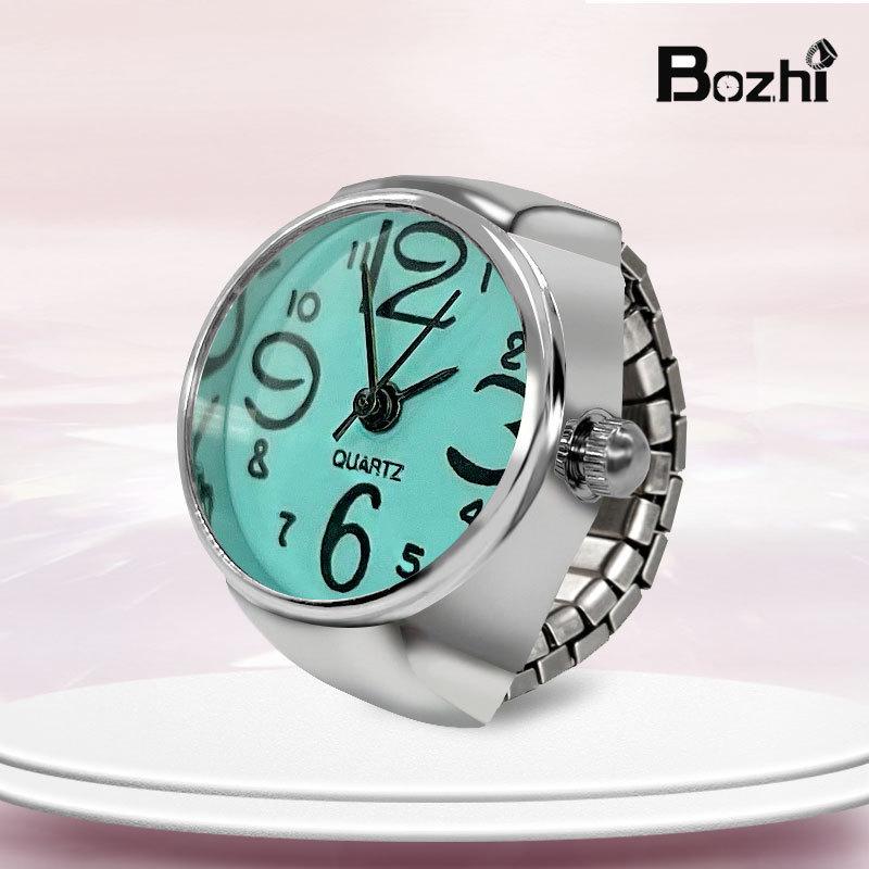 Trendy Unisex New Retro Hip-hop Women's Ring With Round Steel Dial Punk Style Elastic Quartz Ring Women's And Girls' Ring Watch
