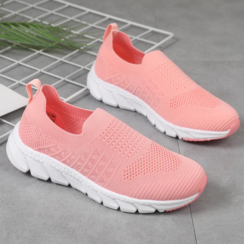 Кроссовки новые 2025 весенние повседневные кроссовки кроссовки летающие плетеные сетчатые дышащие женские кроссовки одна педаль