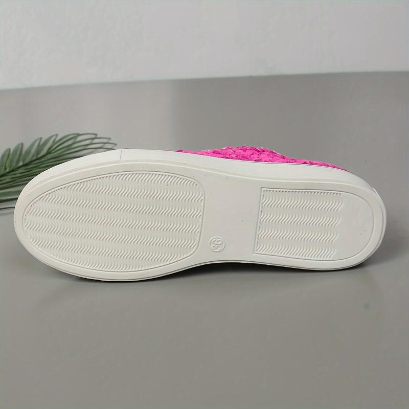 Женские модные туфли цвета розового вина с пайетками и шнуровкой, с круглым носком