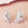 New Chic Leaf Stud Earrings with AAA Marquise Cubic Zirconia Delicate Accessories for Women Wedding Party Statement Jewelry