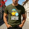Chicks Dig Me Easter Chick with Sunglasses and Egg Men TShirt Cotton Casual Streetwear Gift for Easter Party Funny Design