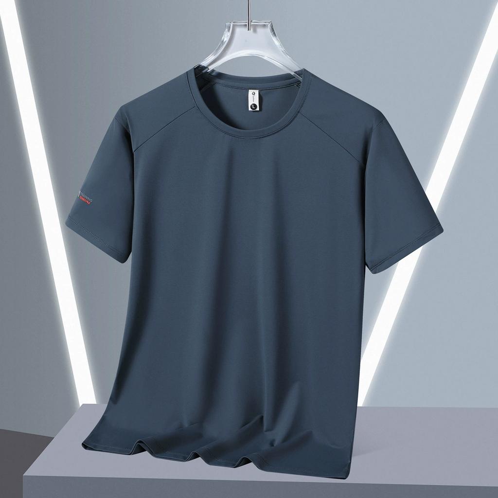 Футболка мужская летняя свободная тонкая с коротким рукавом большого размера, одежда для полных мужчин с добавлением жира и увеличенная мужская одежда из ледяного шелка