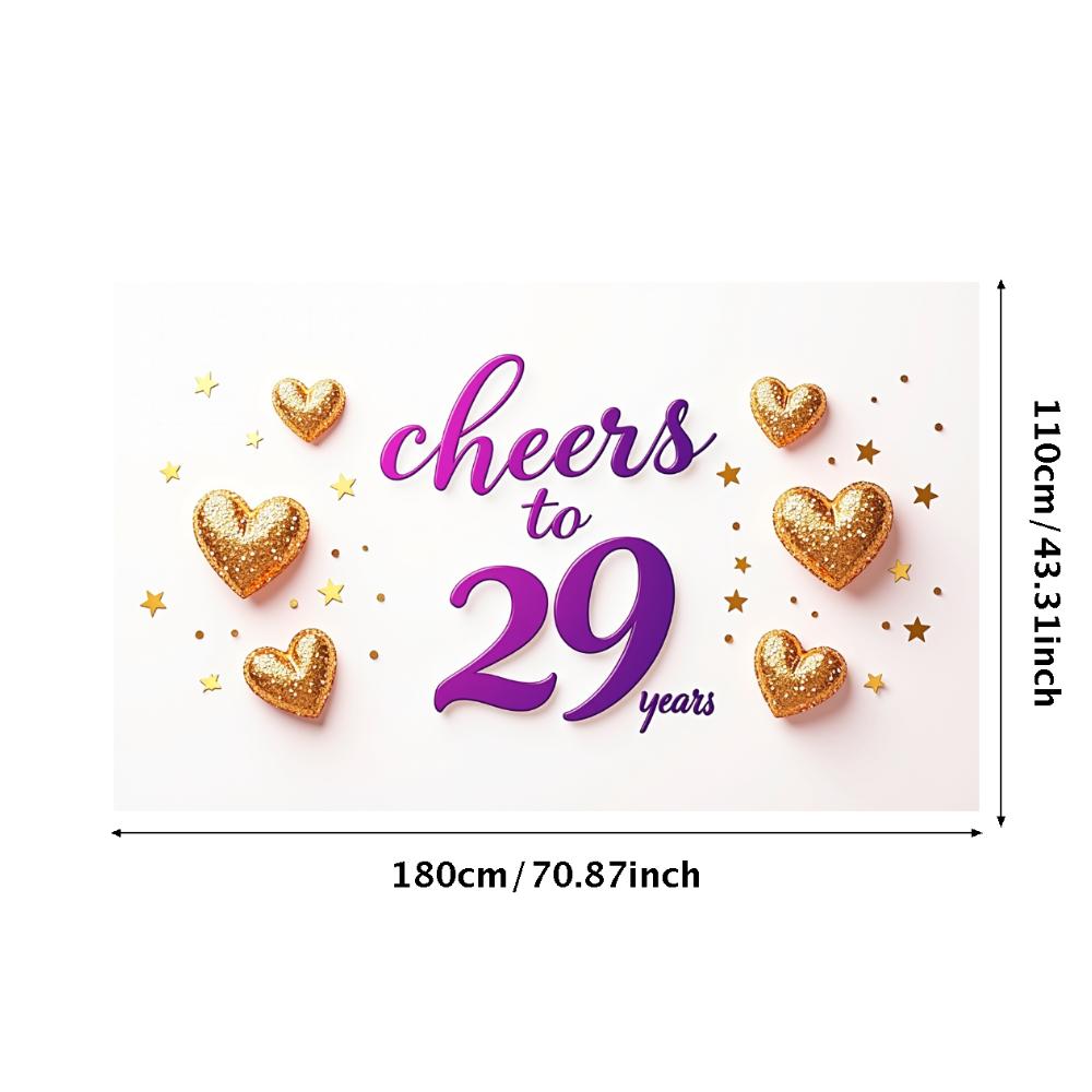 Wedding Anniversary Decoration Cheers to 29 Years Banner Background Heart Backdrop Party Decors Valentine's Day Event Supplies