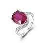 Luxury Natural Filled Ruby Ring 925 Sterling Silver Elegant Fashion Women Wedding & Banquet & Anniversary Gift