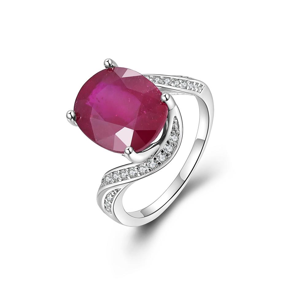 Luxury Natural Filled Ruby Ring 925 Sterling Silver Elegant Fashion Women Wedding & Banquet & Anniversary Gift