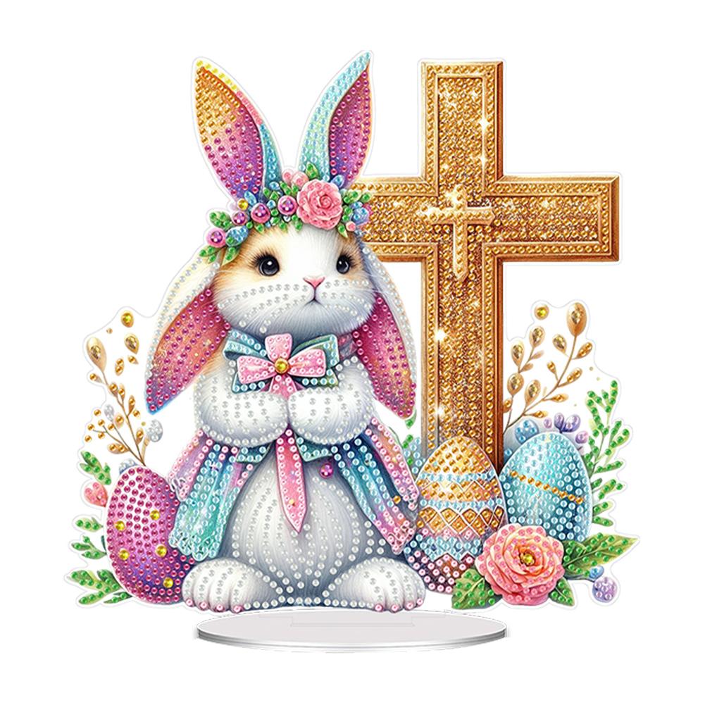 Акриловые специальные формы пасхальный кролик настольная алмазная живопись наборы украшений Стразы настольные украшения для домашнего офиса Декор