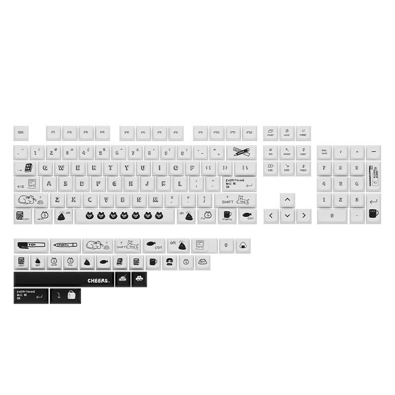 Набор кейкапов XDA PBT - Узор 'Собачка Пача', Сублимационная печать, Японский/Русский.