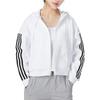 adidas Однотонная повседневная куртка с тремя полосками с капюшоном Женские куртки Белые HM7049
