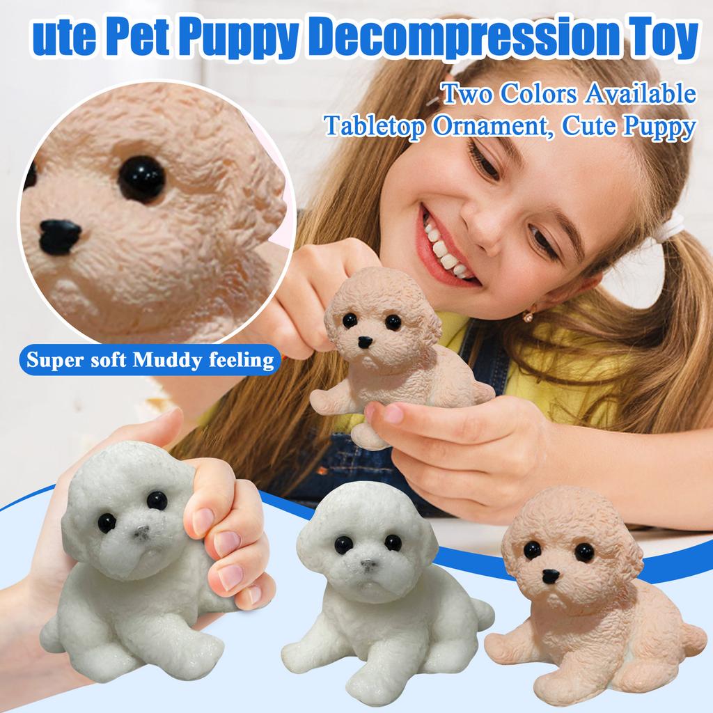Cute Pet Puppy Decompression Toy, Two Colors Available, Tabletop Ornament, Cute Puppy