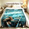 Fantasy Magic Theme Custom Blanket Personalized Name & Text Customized Soft Warm Throw Blanket Home Decor