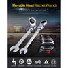 12 шт./компл. метрические гибкие/фиксированные гаечные ключи с трещоткой, полированный набор инструментов 8-19 мм