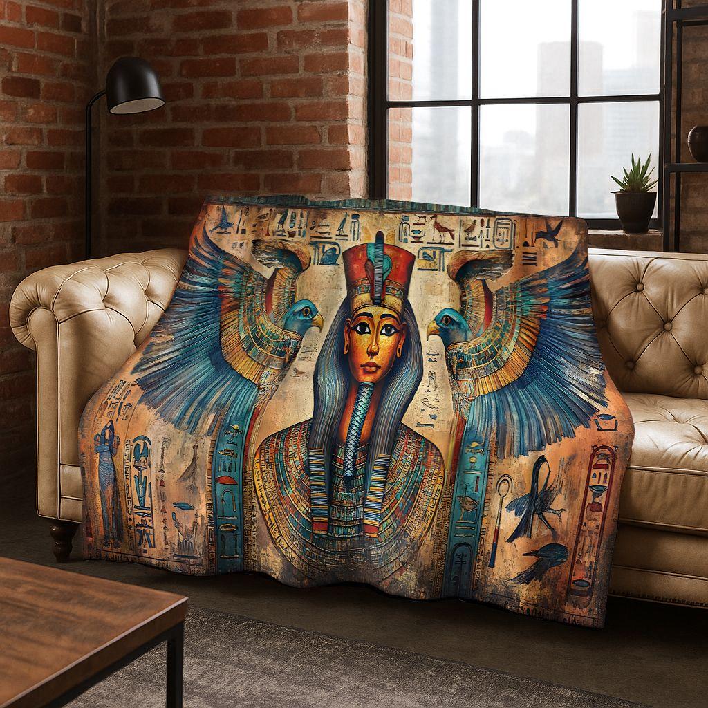 Ancient Egyptian Gods Dead Anubis Pharaoh Tutankhamun Mask Flannel Blanket,Cozy Soft Throw Blanket for Home Bedroom Bed Sofa Kid