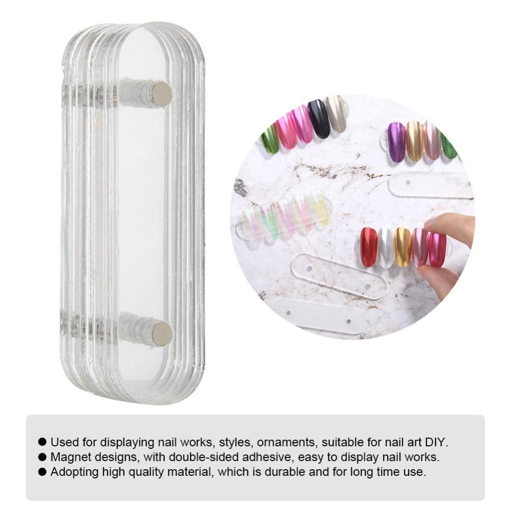 10PCS Magnetic Magnetic Nail Holder Acrylic Acrylic Strip Display Nail Color Chart Display