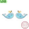 Cute Little Blue Whale Earrings 925 Sterling Silver Marine Animal Earrings For Women Girl Gift Boucle D 'Oreille S -E646