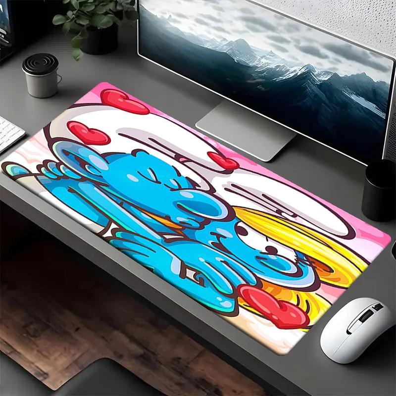 The Smurfs Theme Mouse Pad, Non Slip Rubber Base, Multifunctional Office & Home Decor, Perfect for Workspace Personalization.
