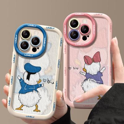 Подходит для Apple 15promax Чехол для мобильного телефона iPhone 14plus Cartoon Love Duck 13/12 Puff Soft Shell 11
