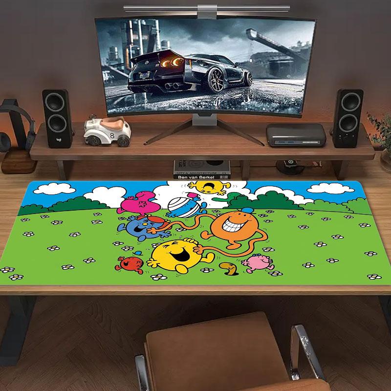 Mr. Men Little Miss Large Size Mouse Pad Large Gaming Table Cushion Non-slip Laptop Tablet Big Mousepad XXL Mat Mini PC Playmat With Lock edge