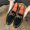 Classic Black Mens Dress Shoes Size 38-46 Glitter Leather Wedding Shoes Men Loafers Pointed Toe Social Shoe Male Zapatos Hombre