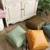 Japanese Style Simple Woven Pattern Faux Leather Pouf Living Cushion Futon Room Balcony Floor Pouf Bay Window Tatami Mat
