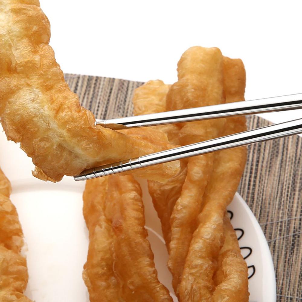 Home,Restaurant Non-slip High Temperature Kitchen Accessories Tableware Chopsticks Metal Chopsticks