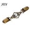 Zinc Alloy Clasp Vintage Faux Pearl Sweater Clip, Hold Cardigan Together, Cincher Clip Decorative Clothing Accessories for Dress Shawl Cloak,