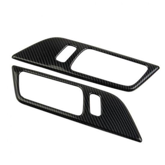 Inner Door Handle Bowl Panel Cover For Ford Mustang 15-2024 GL ABS Carbon Fiber