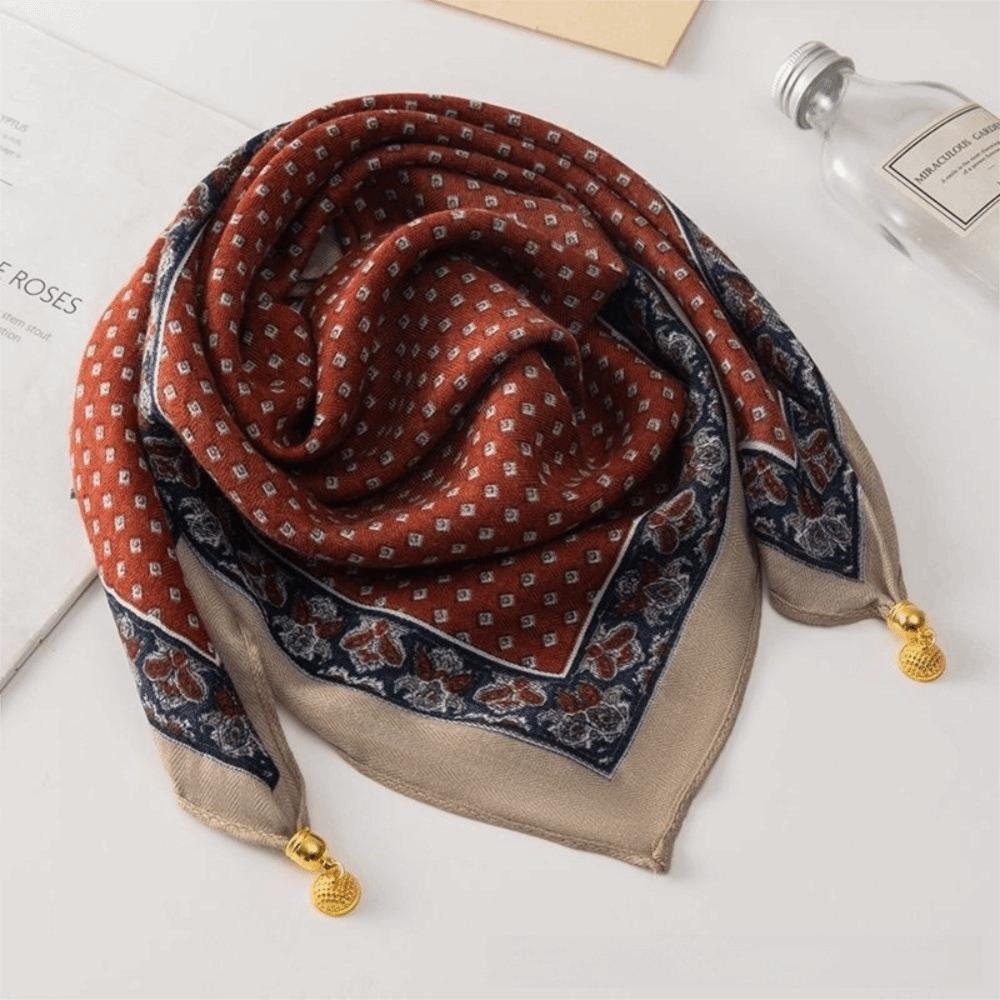Magnetic Buckle Cotton Square Scarf Soft Cotton Hijab Wraps Fashion Headwear Soft Shawl Girl Women