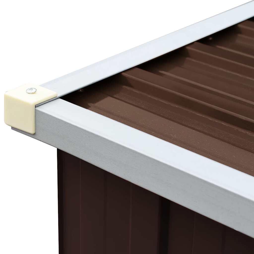 Firewood Storage Shed Galvanized Steel 330 x 84 x 152 cm Brown