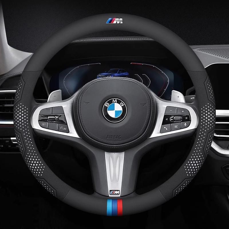 For BMW M E46 E39 E60 E90 E91 E36 E87 F10 F20 F30 G61 G68 X1 X3 X4 X5 X7 M3 M4 M5 Car Carbon fiber Leather Steering Wheel Cover HOPDJ1