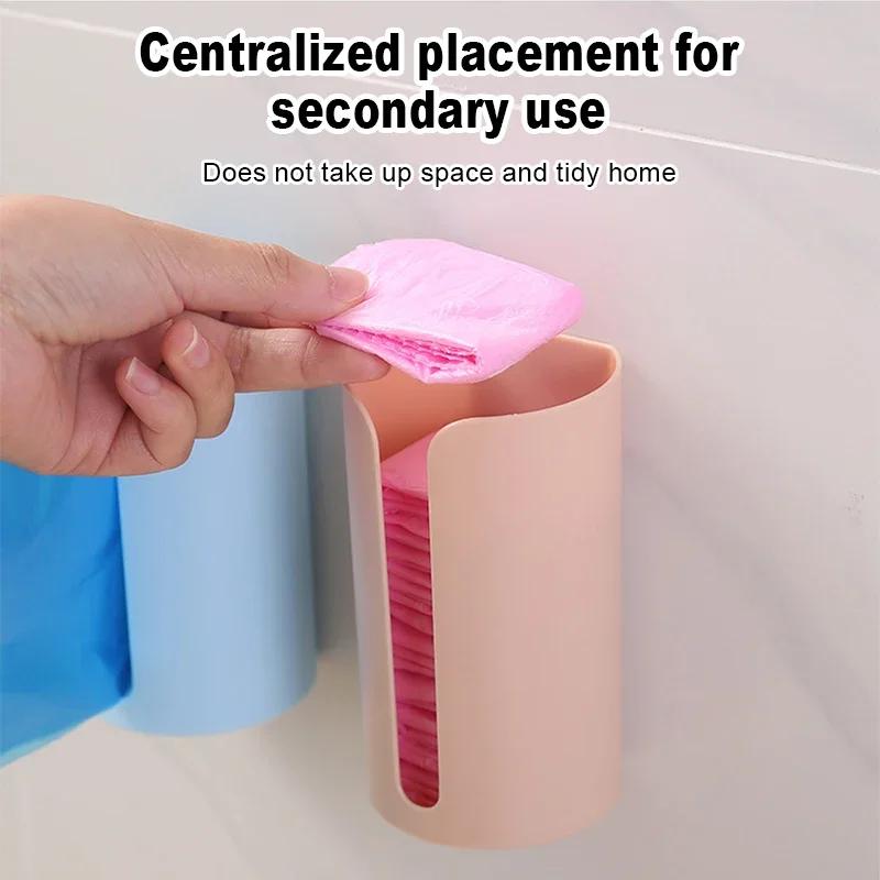 Настенный пластиковый мешок для мусора без гвоздей, держатель для мешка для мусора, ящик для хранения, контейнер с ватным тампоном для дома, кухни, ванной комнаты