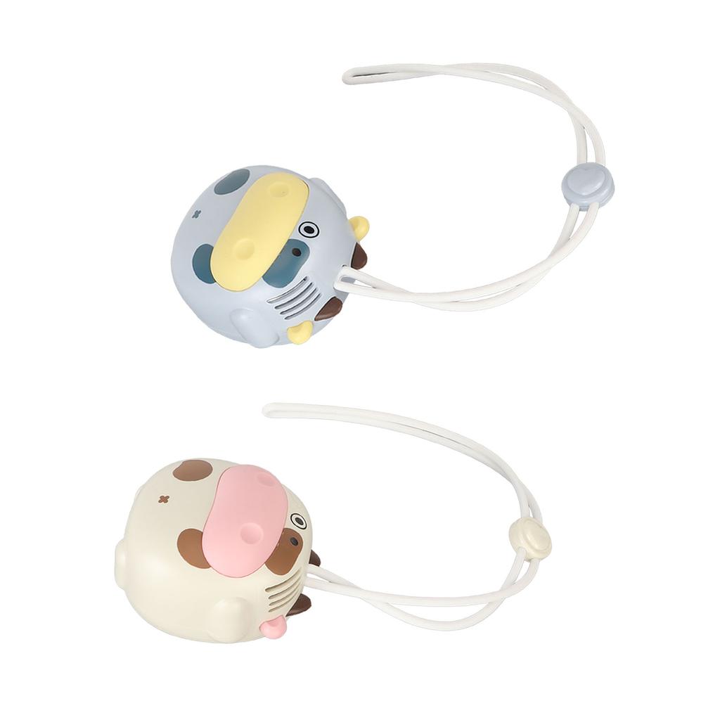 Мини-веер на шею с зарядкой от USB, без лопастей, в форме коровы, с регулируемым шнурком