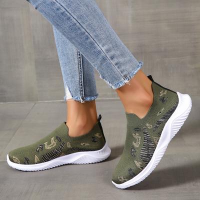 Внешнеторговая женская обувь больших размеров 2025 весна новая летящая тканая танкетка сетчатая повседневная спортивная обувь женская