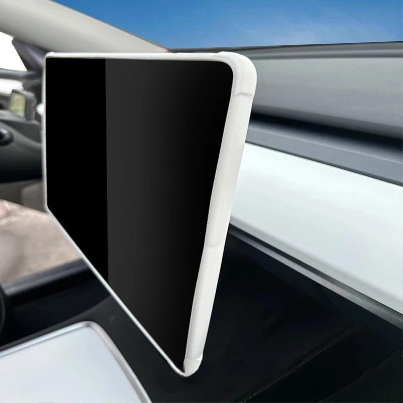 Защитная пленка для экрана, подходит для Tesla Model3/Y, силиконовая рамка, защитная пленка для экрана навигации центральной консоли, противоударная, для интерьера