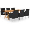 Día Y Noche - Día Y Noche 7-Piece Garden Dining Set Black