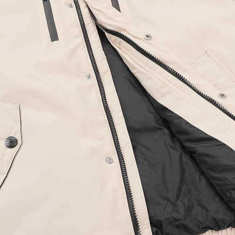 Nike Пуховик Simple Brand Logo с капюшоном, удобные детские куртки с длинным рукавом, белый-песочный NY2442051GS-002