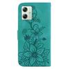 For Motorola Moto G54 5G Case Lily Flower Imprint Leather Wallet Phone Stand Cover